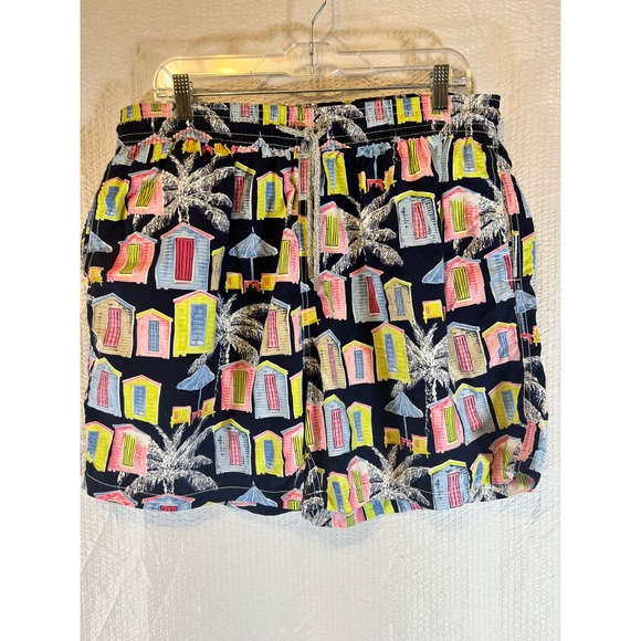 Vilebrequin Beach Huts CabanasPrint Swim Trunks‎ Drawstring XXXL